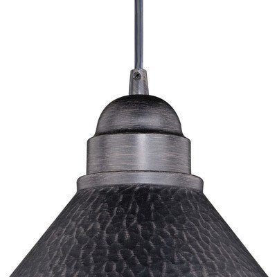 10-in Outdoor Pendant Light Aged Iron and Light Gold
