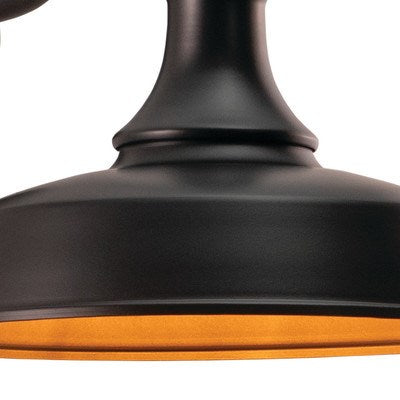 9-in Outdoor Wall Light Dark Bronze and Light Gold