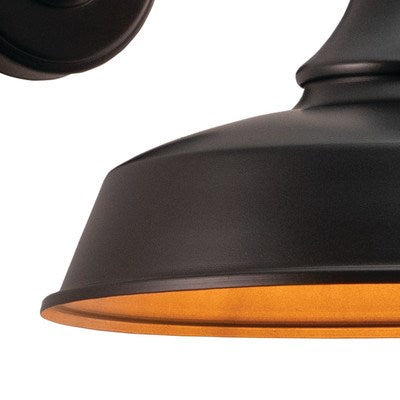9-in Outdoor Wall Light Dark Bronze and Light Gold