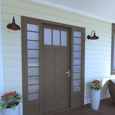 9-in Outdoor Wall Light Dark Bronze and Light Gold