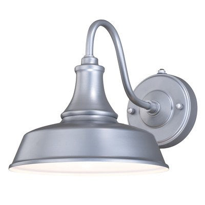9-in Outdoor Wall Light Satin Silver and White by Vaxcel International