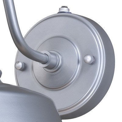 9-in Outdoor Wall Light Satin Silver and White