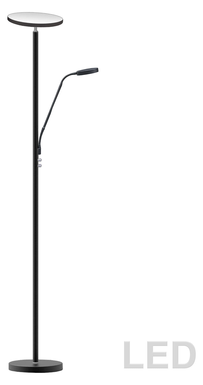 Mother & Son Led Floor Lamp Satin Black Finish by Dainolite