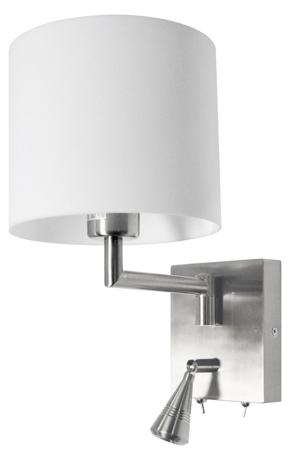Wall Sconce W/Led Reading Lamp Pc Finish