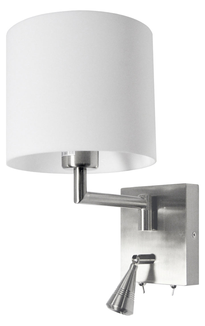 Wall Sconce W/Led Reading Lamp Pc Finish