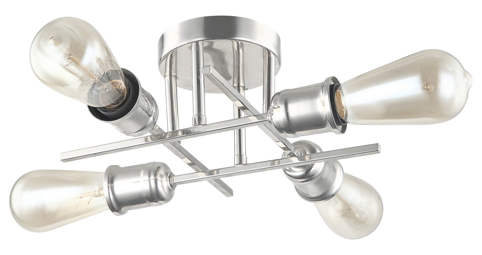 4Lt Semi-Flush Mount Burnished Chrome Finish by Dainolite