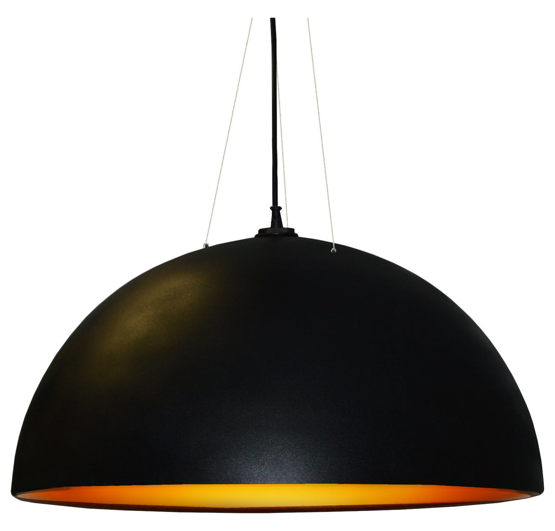 3 Bulb Pendant Black & Gold Finish by Dainolite