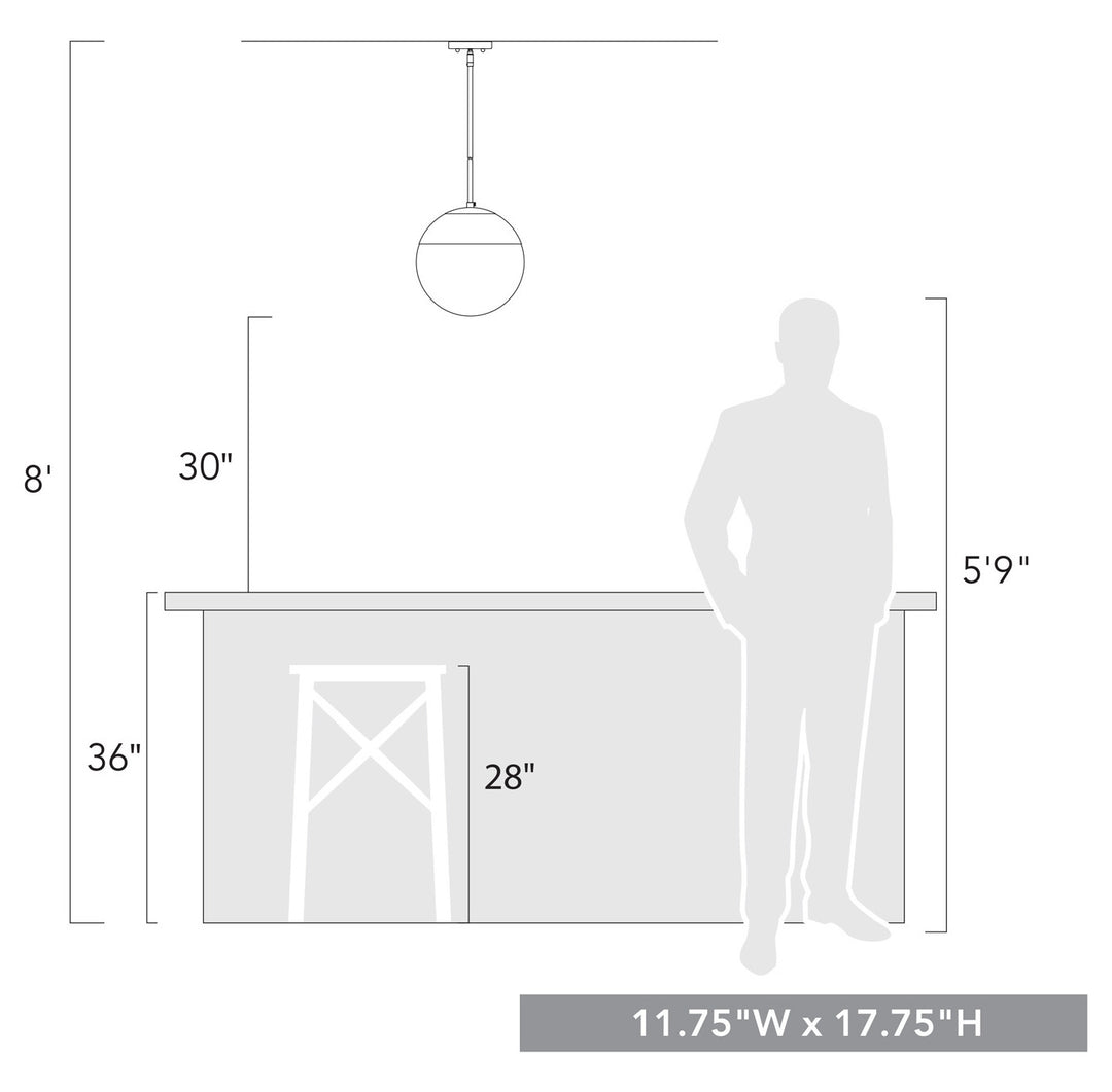 1 Light Pendant With Rod