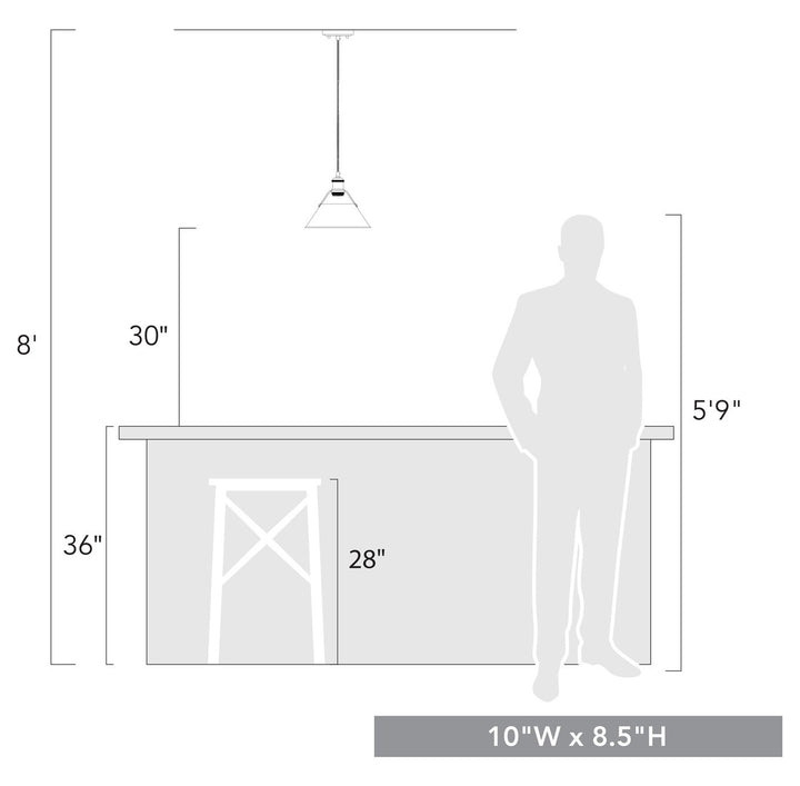 1 Light Pendant - 10In.