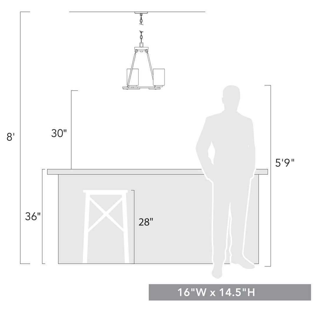 3 Light Chandelier (Convertible)