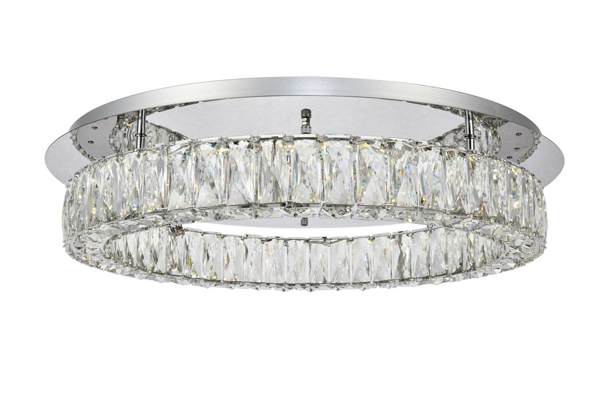 LED light Chrome Flush Mount Clear Royal Cut Crystal by Elegant Lighting