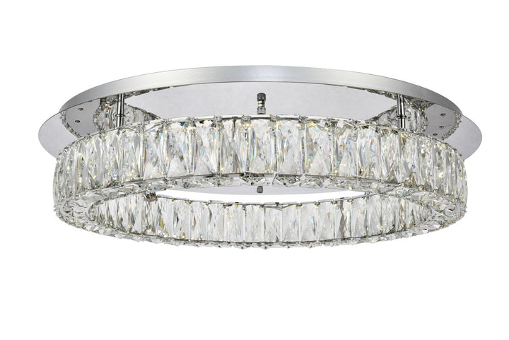 LED light Chrome Flush Mount Clear Royal Cut Crystal by Elegant Lighting