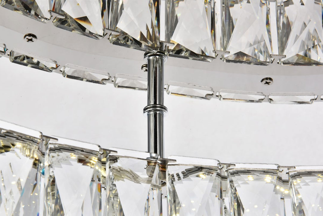 LED light Chrome Flush Mount Clear Royal Cut Crystal