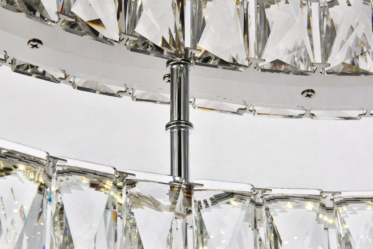LED light Chrome Flush Mount Clear Royal Cut Crystal