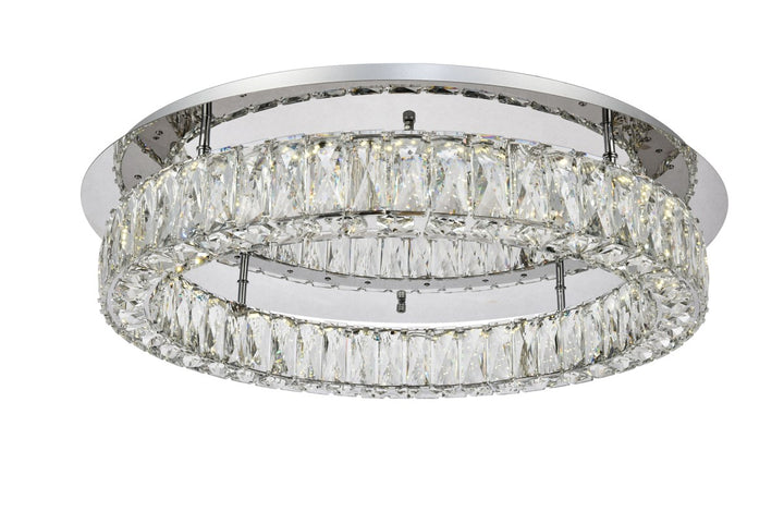 LED light Chrome Flush Mount Clear Royal Cut Crystal