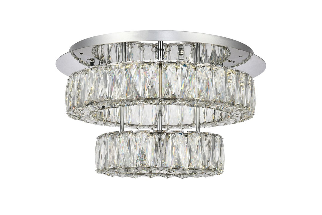 LED light Chrome Flush Mount Clear Royal Cut Crystal by Elegant Lighting