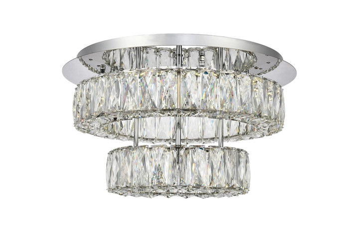 LED light Chrome Flush Mount Clear Royal Cut Crystal by Elegant Lighting