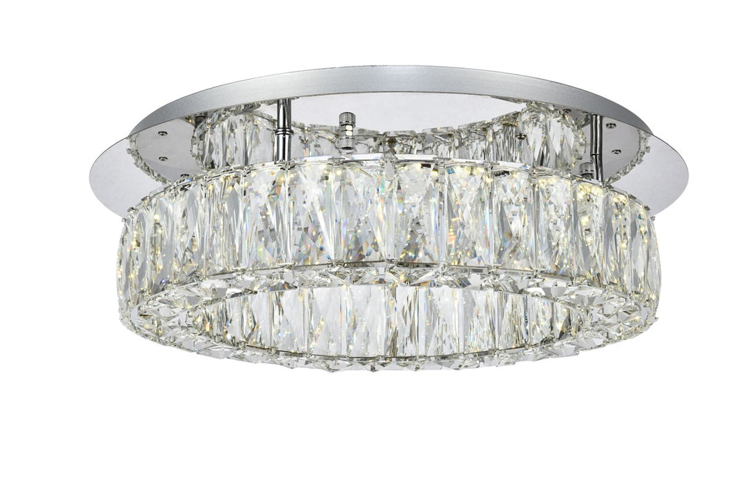 LED light Chrome Flush mount Clear Royal Cut Crystal by Elegant Lighting