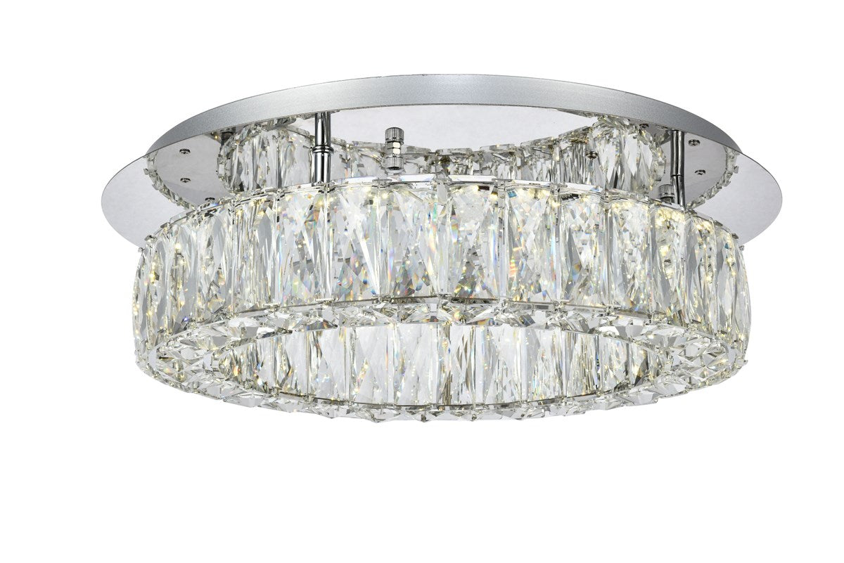 LED light Chrome Flush mount Clear Royal Cut Crystal by Elegant Lighting
