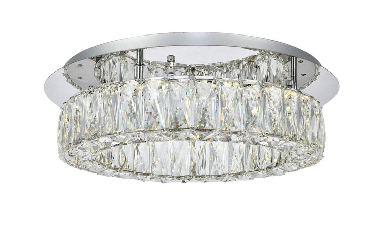 LED light Chrome Flush mount Clear Royal Cut Crystal by Elegant Lighting