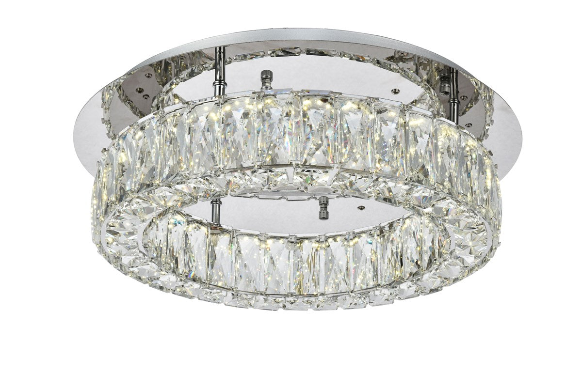 LED light Chrome Flush mount Clear Royal Cut Crystal