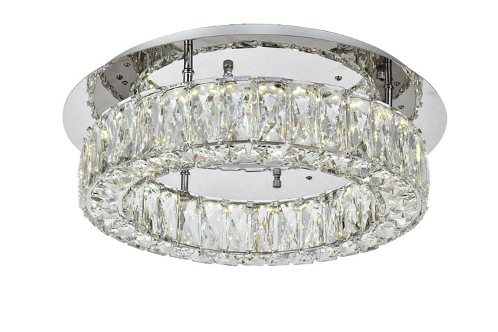 LED light Chrome Flush mount Clear Royal Cut Crystal