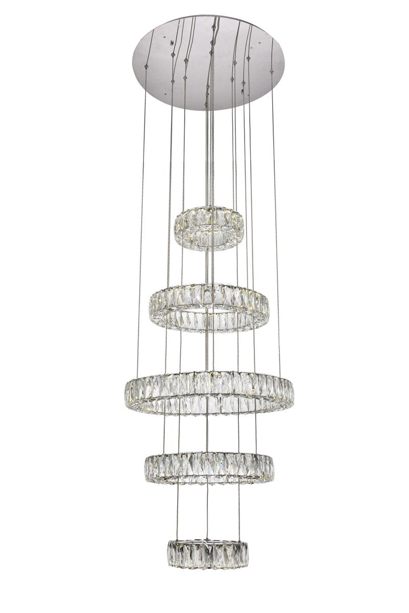 Integrated LED chip light Chrome Chandelier Clear Royal Cut Crystal by Elegant Lighting