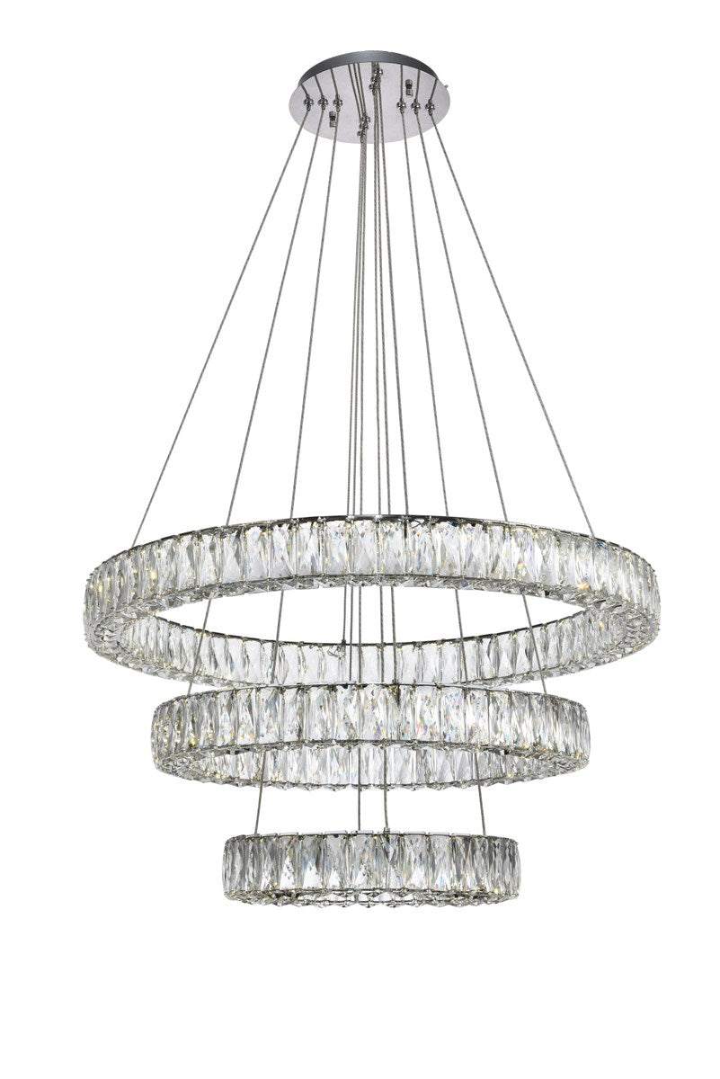 Integrated LED chip light Chrome Chandelier Clear Royal Cut Crystal by Elegant Lighting
