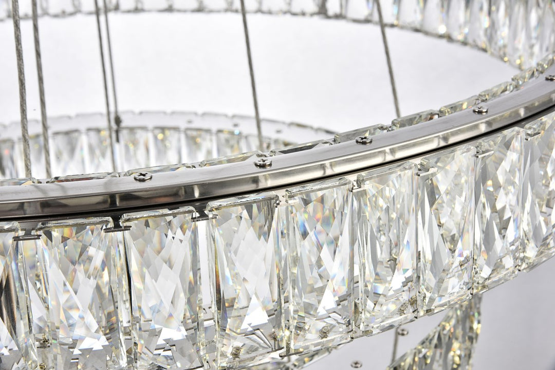 Integrated LED chip light Chrome Chandelier Clear Royal Cut Crystal