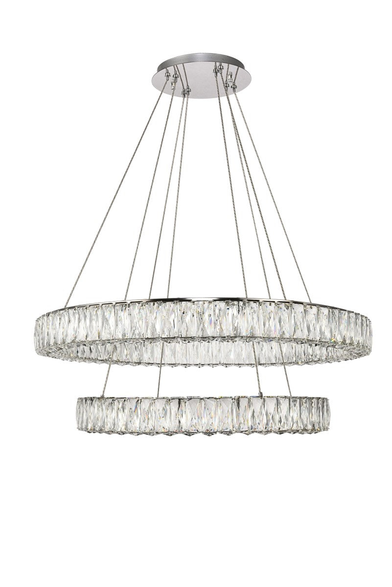 Integrated LED chip light Chrome Chandelier Clear Royal Cut Crystal by Elegant Lighting