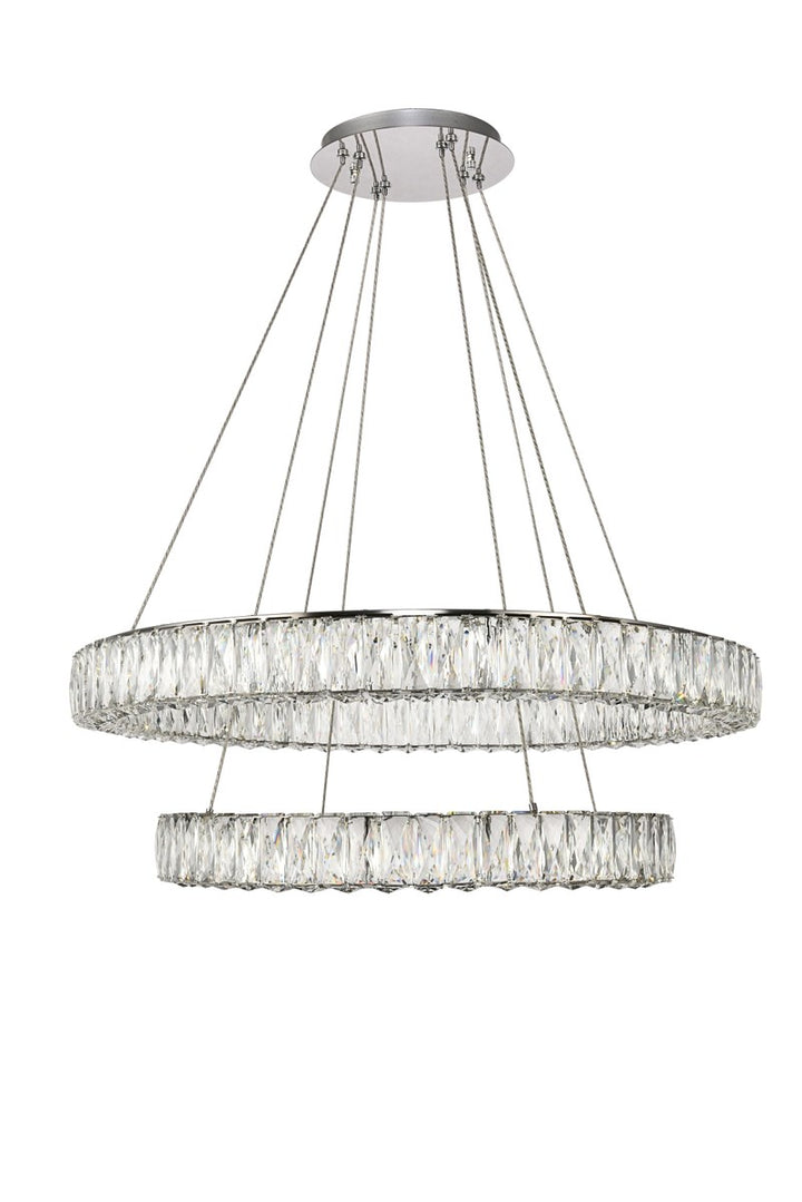 Integrated LED chip light Chrome Chandelier Clear Royal Cut Crystal by Elegant Lighting