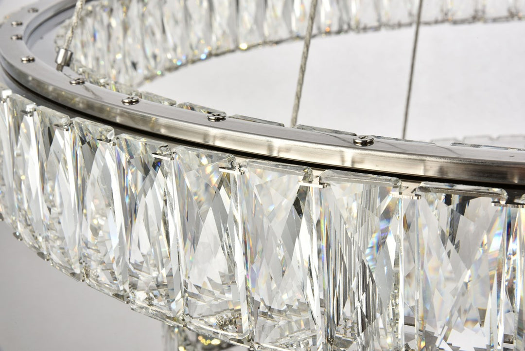 Integrated LED chip light Chrome Chandelier Clear Royal Cut Crystal