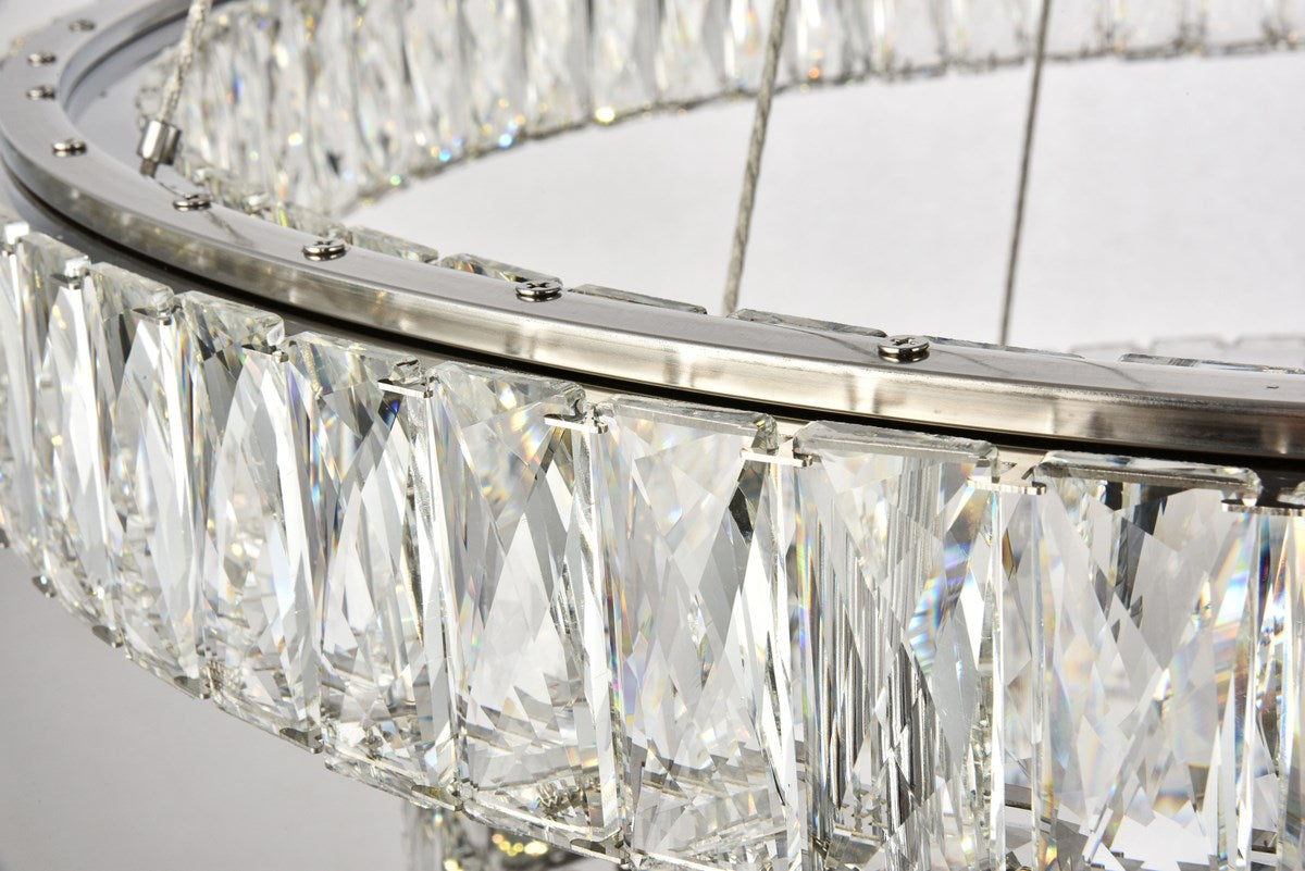 Integrated LED chip light Chrome Chandelier Clear Royal Cut Crystal