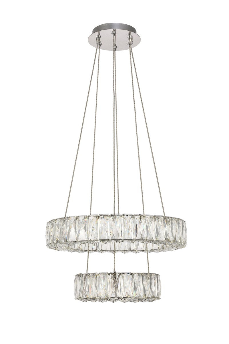 Integrated LED chip light Chrome Pendant Clear Royal Cut Crystal by Elegant Lighting