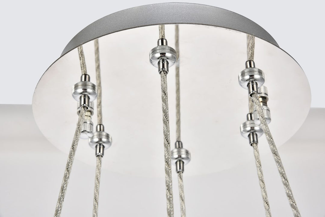 Integrated LED chip light Chrome Pendant Clear Royal Cut Crystal