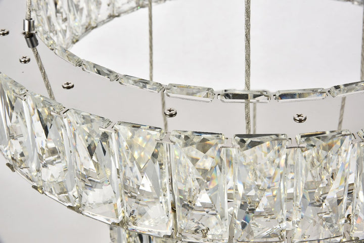 Integrated LED chip light Chrome Pendant Clear Royal Cut Crystal
