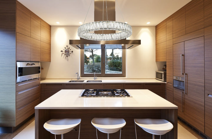 Integrated LED chip light Chrome Chandelier Clear Royal Cut Crystal