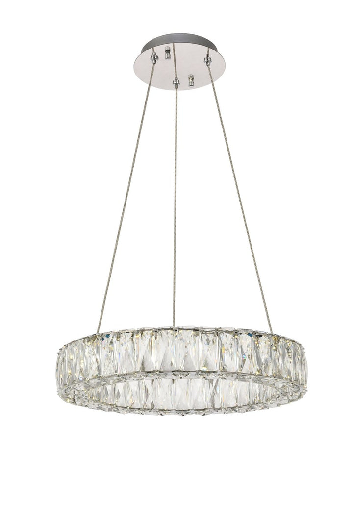 Integrated LED chip light Chrome Pendant Clear Royal Cut Crystal by Elegant Lighting