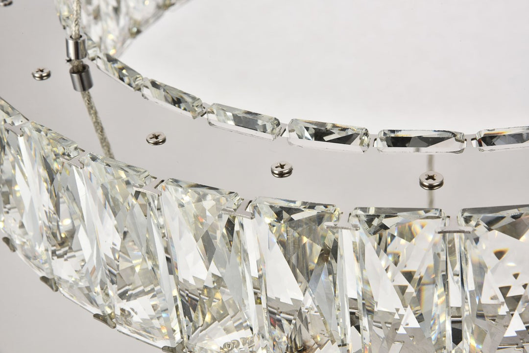 Integrated LED chip light Chrome Pendant Clear Royal Cut Crystal