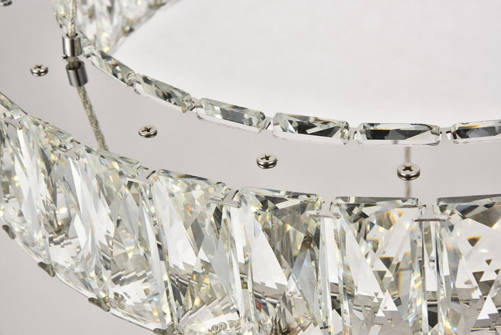 Integrated LED chip light Chrome Pendant Clear Royal Cut Crystal