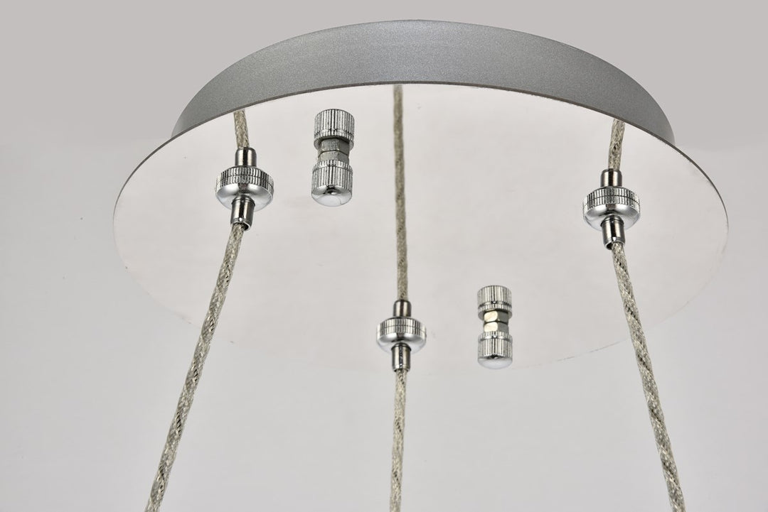 Integrated LED chip light Chrome Pendant Clear Royal Cut Crystal