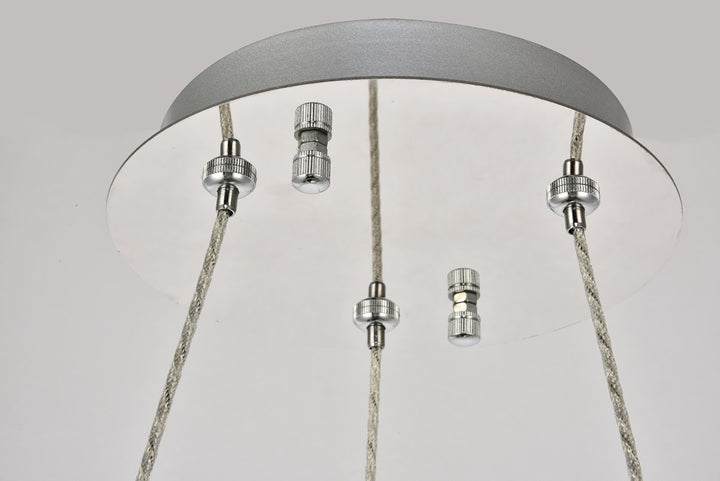 Integrated LED chip light Chrome Pendant Clear Royal Cut Crystal