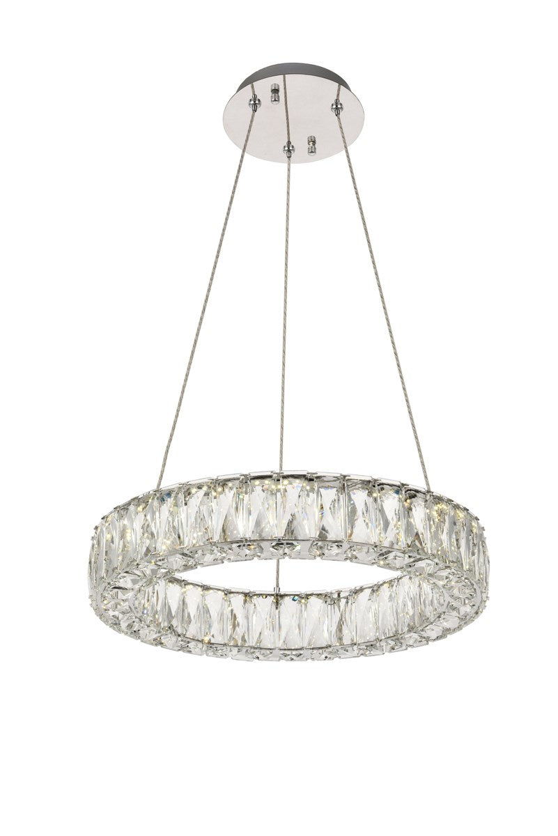 Integrated LED chip light Chrome Pendant Clear Royal Cut Crystal