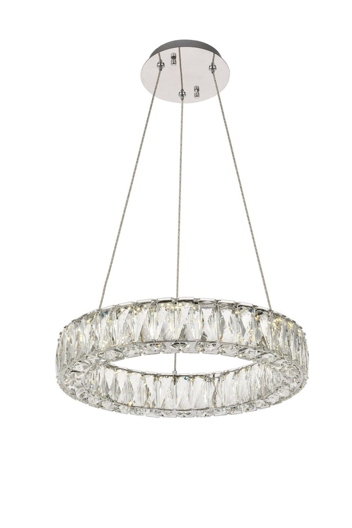 Integrated LED chip light Chrome Pendant Clear Royal Cut Crystal