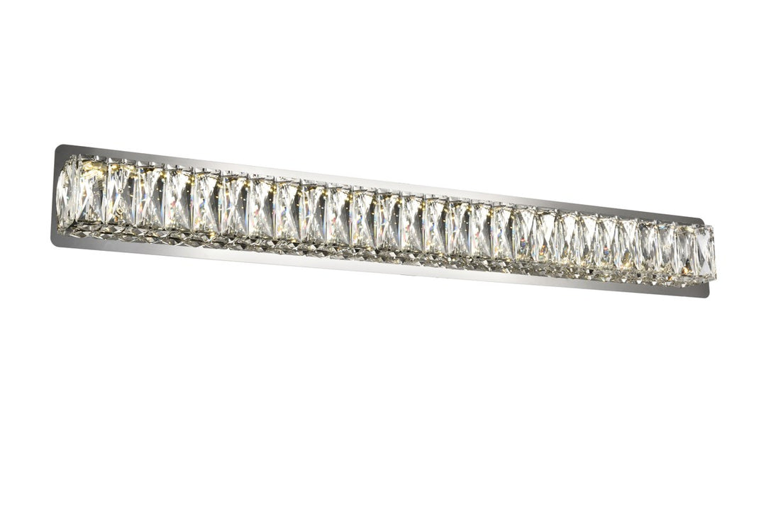 Integrated LED chip light Chrome Wall Sconce Clear Royal Cut Crystal