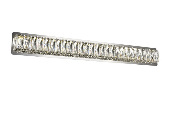 Integrated LED chip light Chrome Wall Sconce Clear Royal Cut Crystal