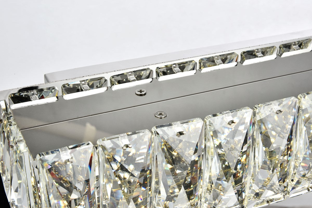 Integrated LED chip light Chrome Wall Sconce Clear Royal Cut Crystal