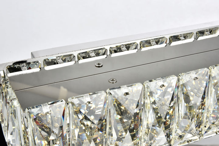 Integrated LED chip light Chrome Wall Sconce Clear Royal Cut Crystal