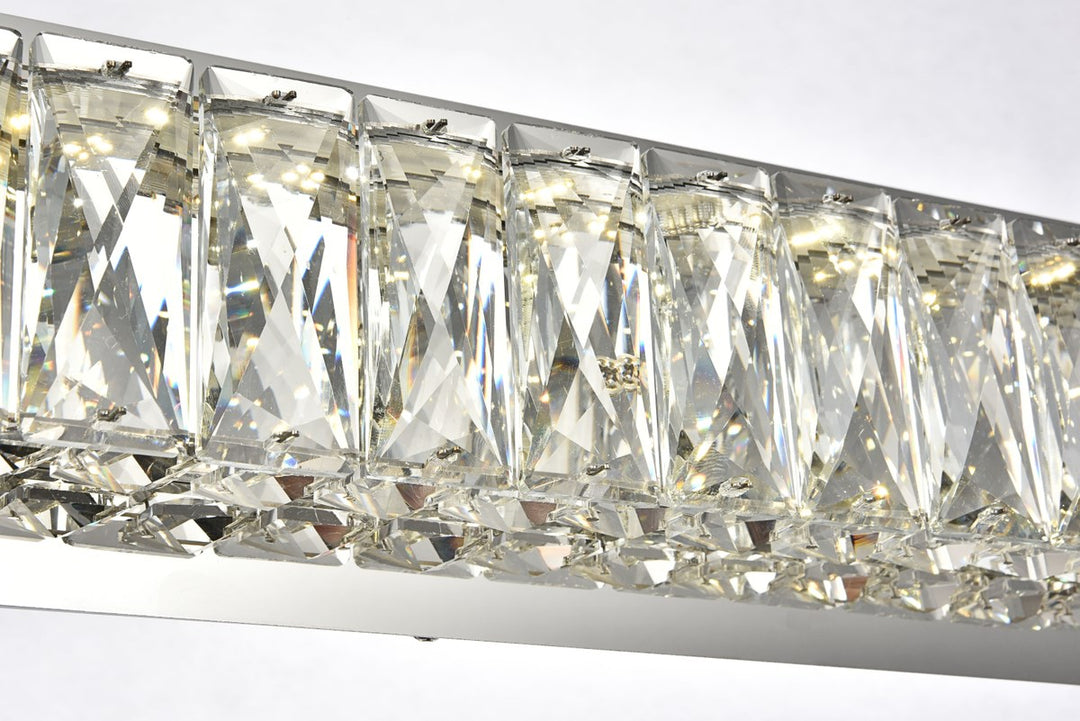 Integrated LED chip light Chrome Wall Sconce Clear Royal Cut Crystal