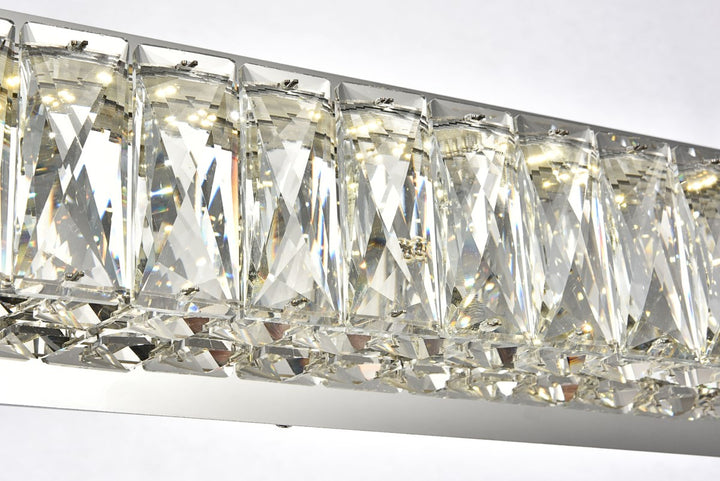 Integrated LED chip light Chrome Wall Sconce Clear Royal Cut Crystal